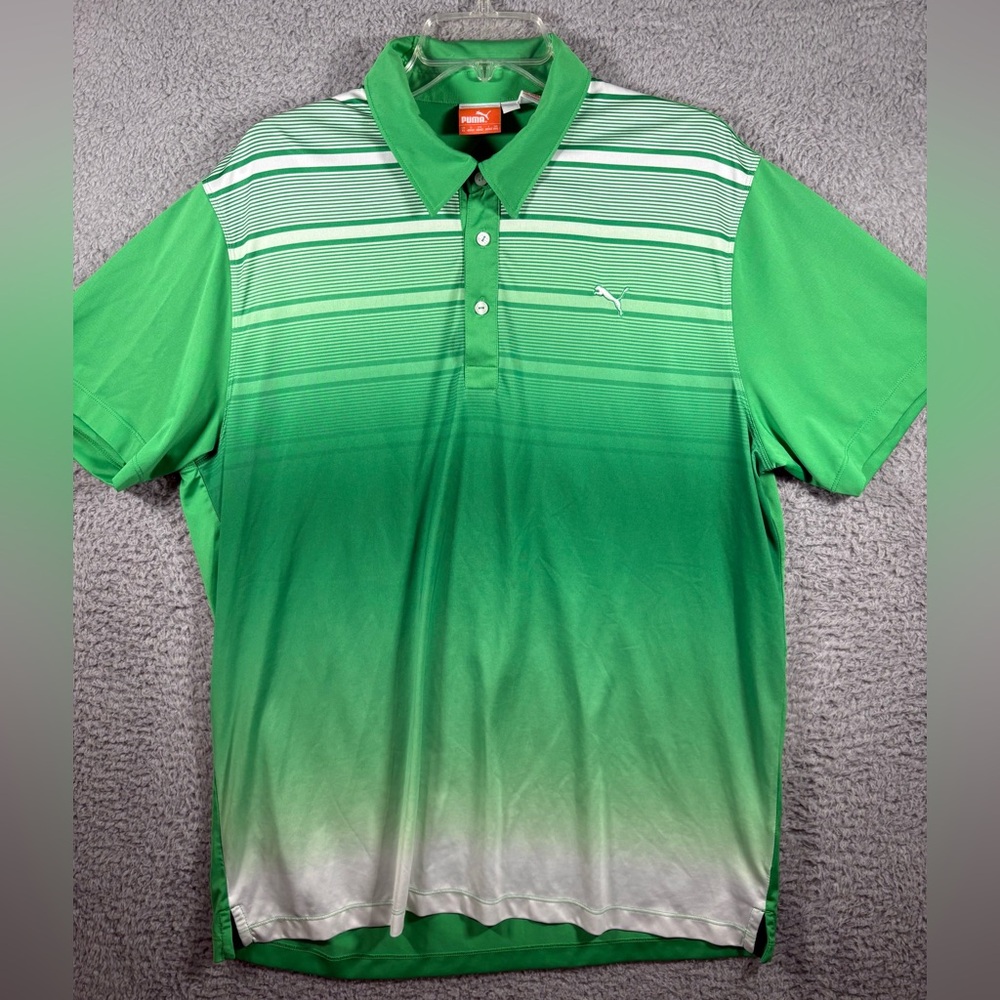Puma Sport Lifestyle Green Performance Polo Shirt Men’s XL Short Sleeve golf